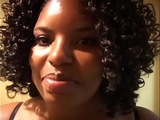 Chubby ebony brunettes caress each other and take turns pissing in the toilet