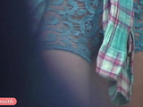 Jeny Smith walks in public with transparent shorts. Real flashing moments