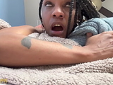 Big tits BLACK MILF Pov Blowjob &amp_ SQUIRT for white king
