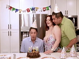 MILF Fucked By Stepson On His Birthday InFront Of Her Husband - Emmy Demur