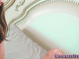 Buxom teen gets oral from stepmom