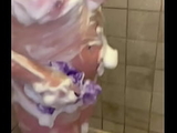 Pierced Wife Taking a Shower, Getting Pissed on, and then Cumming Hard - Part 1